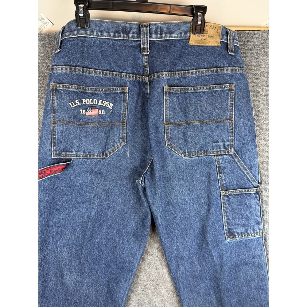 U.S. Polo Assn Vtg Y2K Carpenter Jeans Mens Size 36x32 Wide-leg Baggy skater - Picture 8 of 12